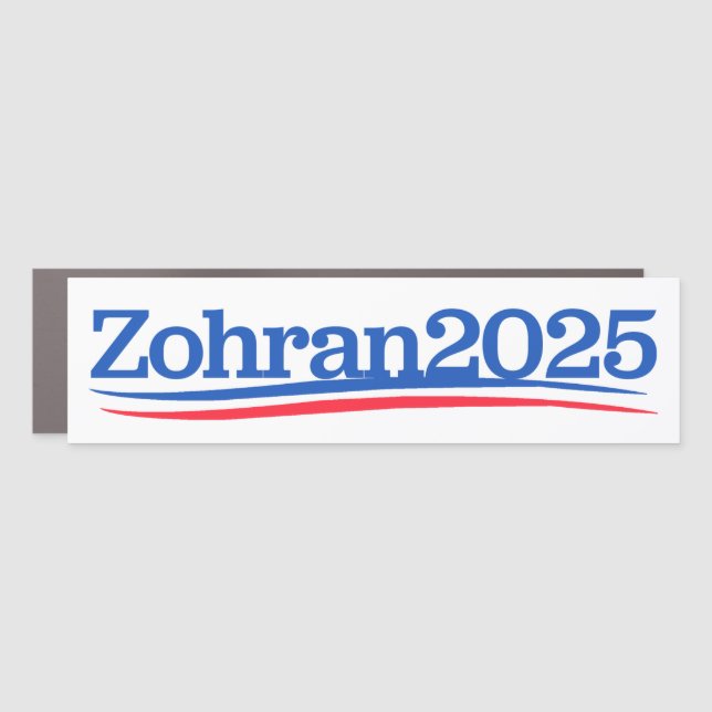 Zohran Mamdani Mayor NYC 2025 Bumper Car Magnet (Front)