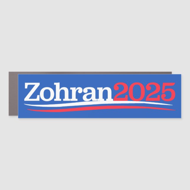 Zohran Mamdani Mayor NYC 2025 Bumper Car Magnet (Front)
