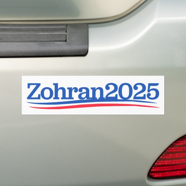 Zohran Mamdani Mayor NYC 2025 Bumper Sticker (On Car)
