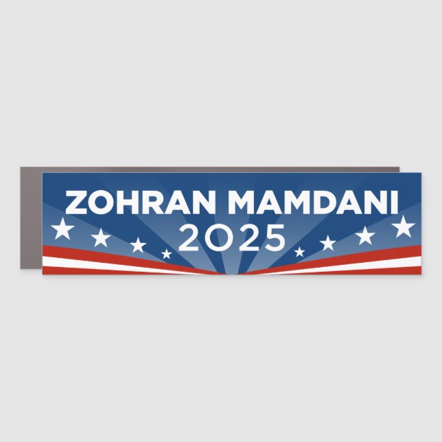 Zohran Mamdani NYC Mayor 2025 Bumper Car Magnet (Front)