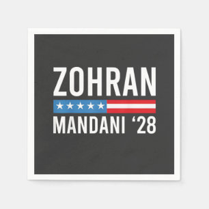 Zohran Mamdani NYC Mayor Candidate USA Flag Napkins