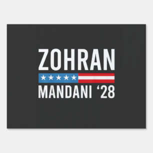 Zohran Mamdani NYC Mayor Candidate USA Flag Sign