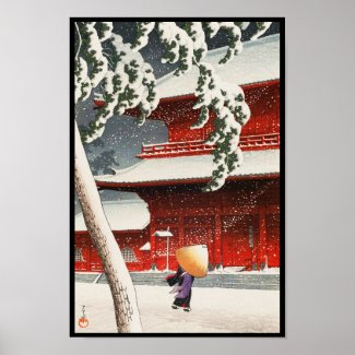Zôjô-ji Temple in Shiba Twenty Views of Tokyo Poster