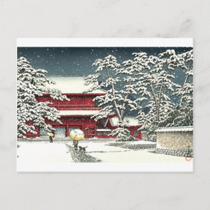 "Zojoji in Snow" by Kawase Hasui 川瀬 巴水 Postcard