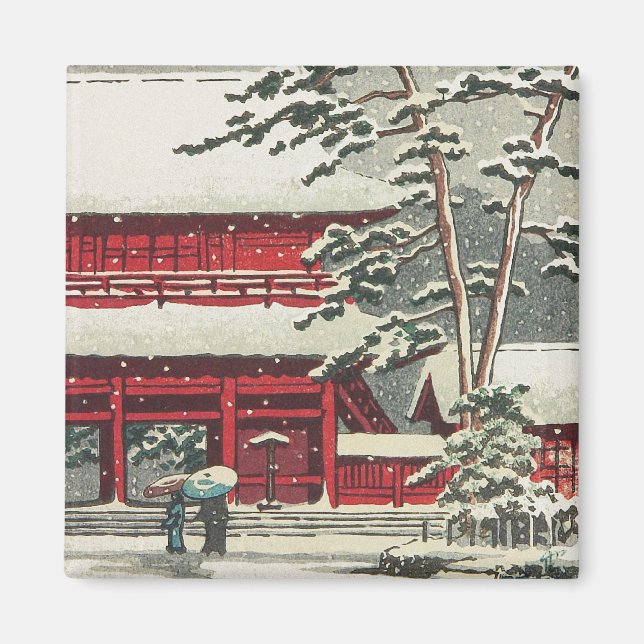 Zojoji Temple Hasui Kawase shin hanga scenery art Magnet (Front)