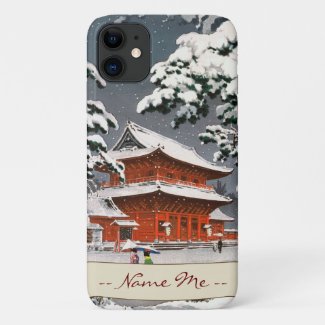 Zojoji Temple in Snow Tsuchiya Koitsu winter scene Case-Mate iPhone Case