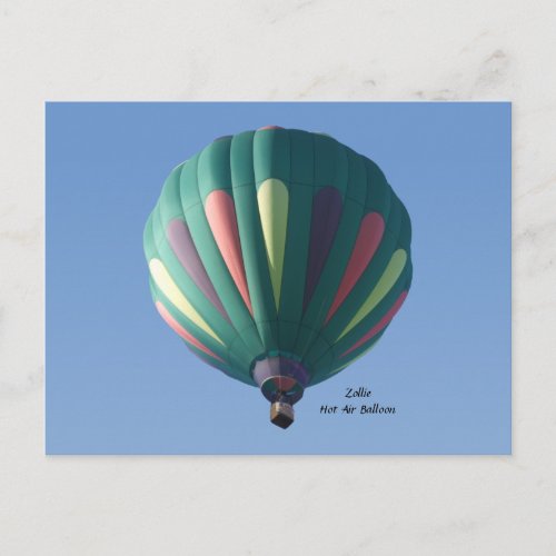 Zollie Hot Air Balloon Postcard