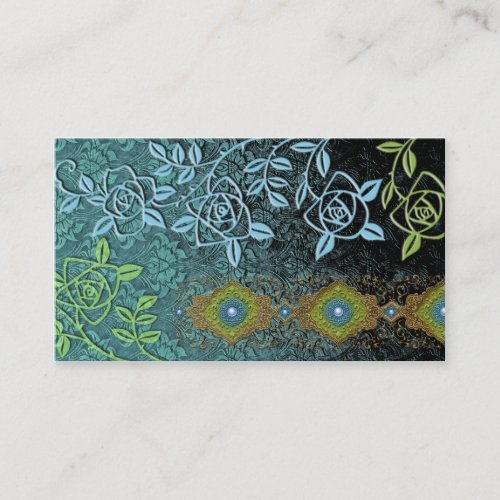 ZOLLIE'S ROSES: BLUE GREEN SCENE BUSINESS CARD TEMPLATES