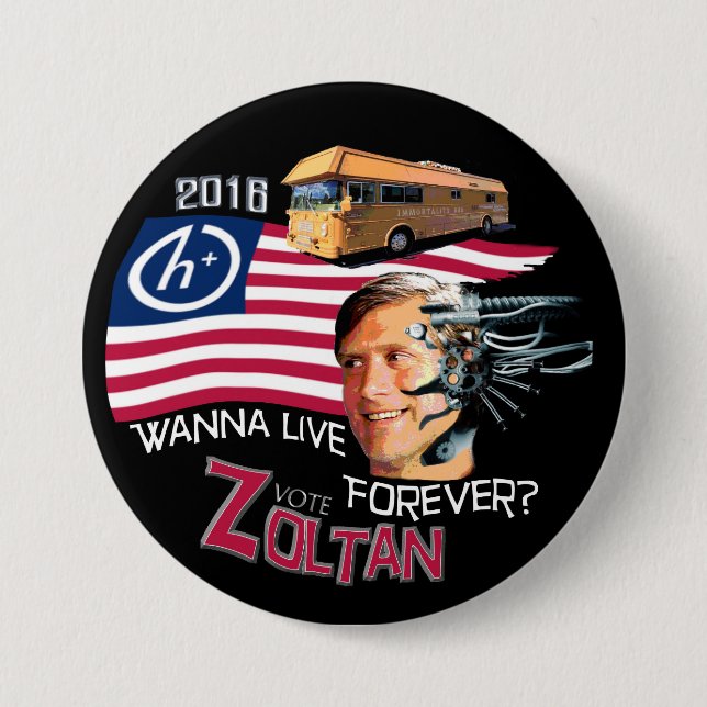 Zoltan Istvan for President 2016 Pinback Button (Front)