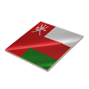 zOM002 waving Omani FLAG of Oman, Ceramic Tile