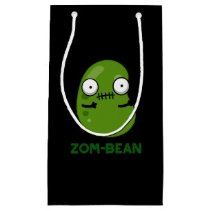 Zom-bean Funny Halloween Zombie Bean Pun Dark BG Small Gift Bag