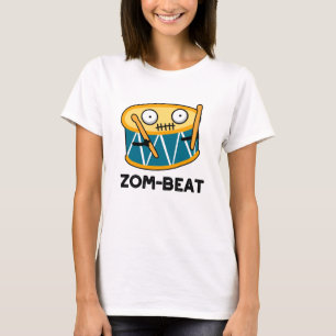 Zom-beat Funny Halloween Zombie Drum Pun  T-Shirt