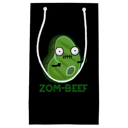 Zom_beef Funny Zombie Meat Pun Dark BG Small Gift Bag