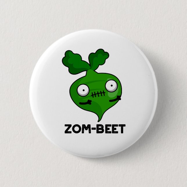 Zom-beet Funny Halloween Zombie Beet Pun Button (Front)