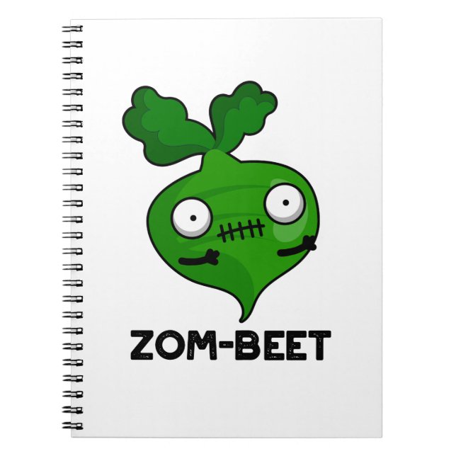 Zom-beet Funny Halloween Zombie Beet Pun Notebook (Front)