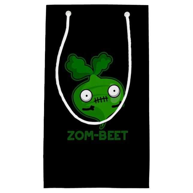 Zom-beet Funny Zombie Beet Pun Dark BG Small Gift Bag (Front)
