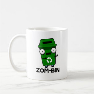 Zom-bin Funny Halloween Zombie Trash Bin Pun Coffee Mug