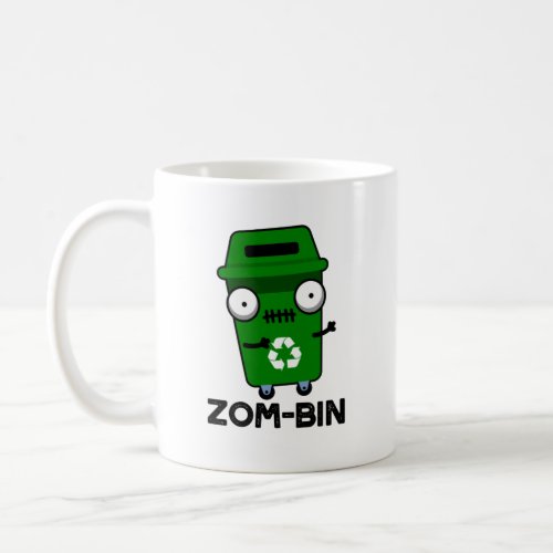 Zom_bin Funny Halloween Zombie Trash Bin Pun Coffee Mug