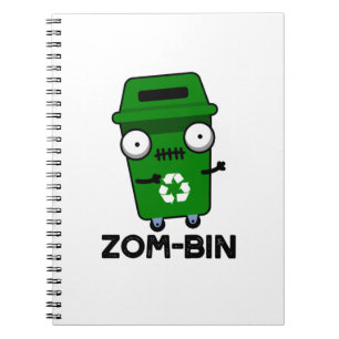 Zom-bin Funny Halloween Zombie Trash Bin Pun Notebook