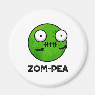 Zom-pea Funny Halloween Zombie Pea Pun Magnet