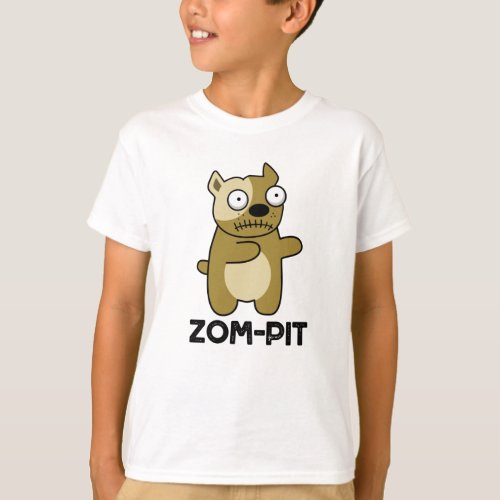 Zom_pit Funny Halloween Zombie Pit Bull Pun T_Shirt