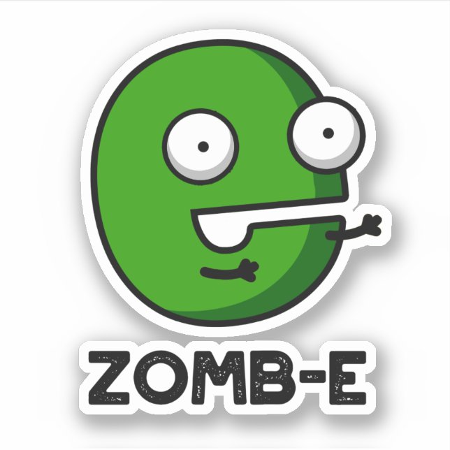 Zomb-E Funny Halloween Zombie Alphabet Pun  Sticker (Front)