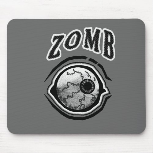 Zomb _ Eye Ball Black  White Mouse Pad