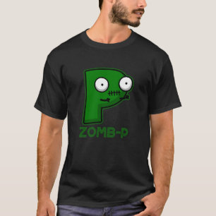 Zomb-P Funny Halloween Zombie Alphabet Pun Dark BG T-Shirt