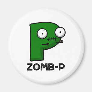 Zomb-P Funny Halloween Zombie Alphabet Pun Magnet