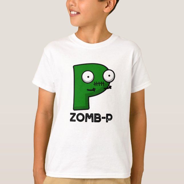 Zomb-P Funny Halloween Zombie Alphabet Pun  T-Shirt (Front)