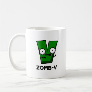 Zomb-V Funny Halloween Zombie Alphabet V Pun Coffee Mug