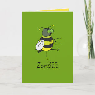 ZomBEE - Funny Halloween Zombie Bee Greeting Card