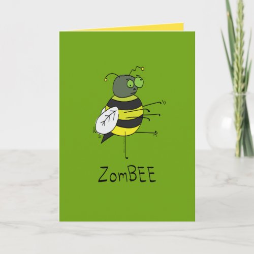 ZomBEE _ Funny Halloween Zombie Bee Greeting Card