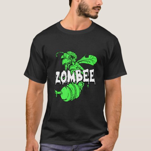 Zombee   Halloween Costume Cool Bee Zombie Pun Bee T_Shirt