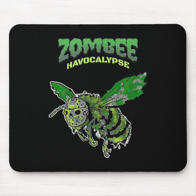 Zombee Havocalypse Soky Funny Halloween Bee W_hock Mouse Pad (Front)