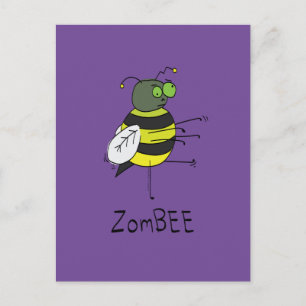 ZomBEE Zombie Bee Funny Postcard