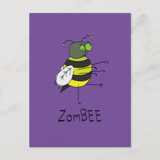 ZomBEE Zombie Bee Funny Postcard