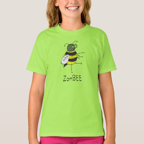 ZomBEE Zombie Bee Girls Kids T_shirt