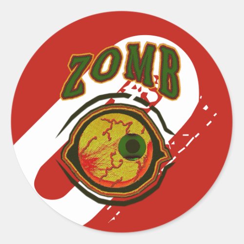 ZombEye _ Green Red Classic Round Sticker