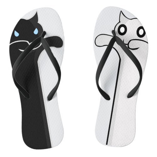 ZOMBI CATS BW Slim Strap FlipFlops Thongs