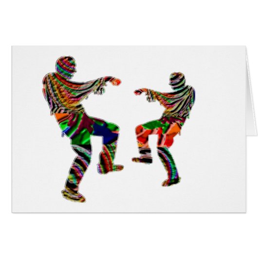Zombi Dance HappyHolidays Printed SCRIPT Cards (Front Horizontal)
