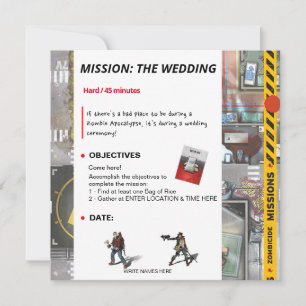 Zombicide Mission Wedding Invitation