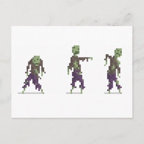 Zombie 8_Bit Pixel Art Postcard