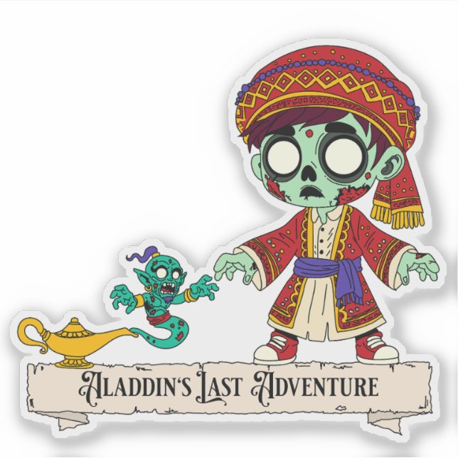 Zombie Aladdin & Zombie Genie Sticker (Front)