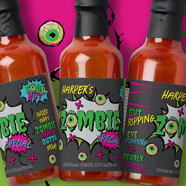Zombie Antidote Funny Funky Personalized Pop Art  Hot Sauces (Creator Uploaded)