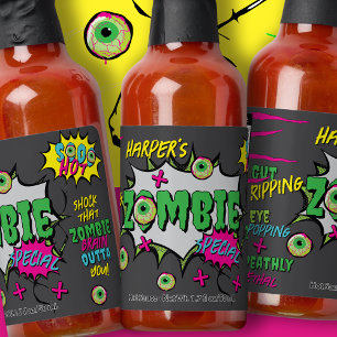 Zombie Antidote Funny Funky Personalized Pop Art Hot Sauces