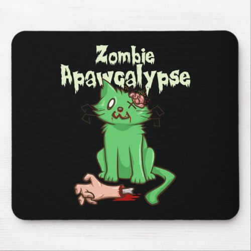 Zombie Apawcalypse Cute Kitten Zombie _ Fun Zombie Mouse Pad