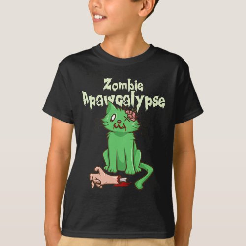 Zombie Apawcalypse Cute Kitten Zombie _ Fun Zombie T_Shirt