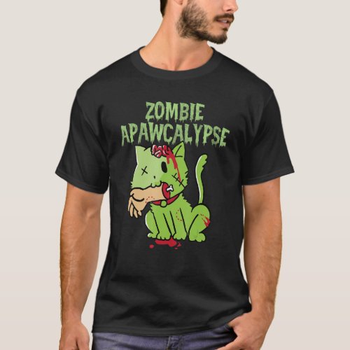 Zombie Apawcalypse Cute Kitten Zombie  Zombie Cat T_Shirt