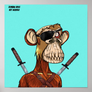 Zombie Ape Ninja #2850 NFT Poster